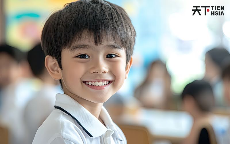 Primary school students enjoying Chinese class for academic success